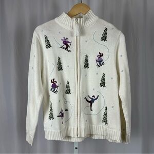 Traditions Medium Ramie Cotton Embroidered Winter Snow Skiing Ice Skate Jacket